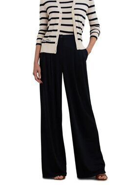 Lauren Ralph Lauren Jersey Wide Leg Pants in Lauren Navy